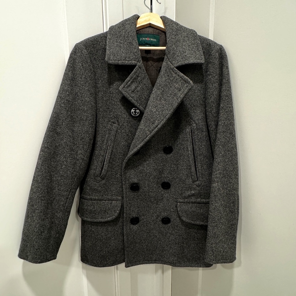 J.Crew Always Wool Grey Peacoat Men’s Small